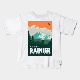 Mount Rainier National Park Design Kids T-Shirt